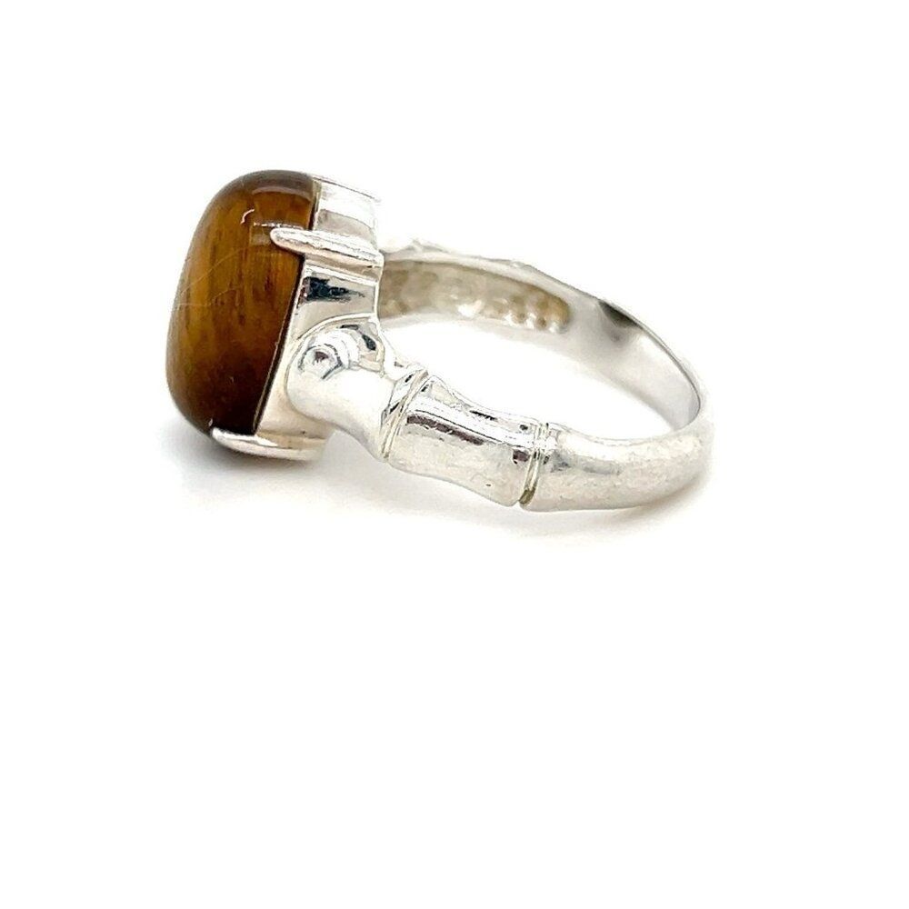 925 Silver Brown Stone Ring - image 4